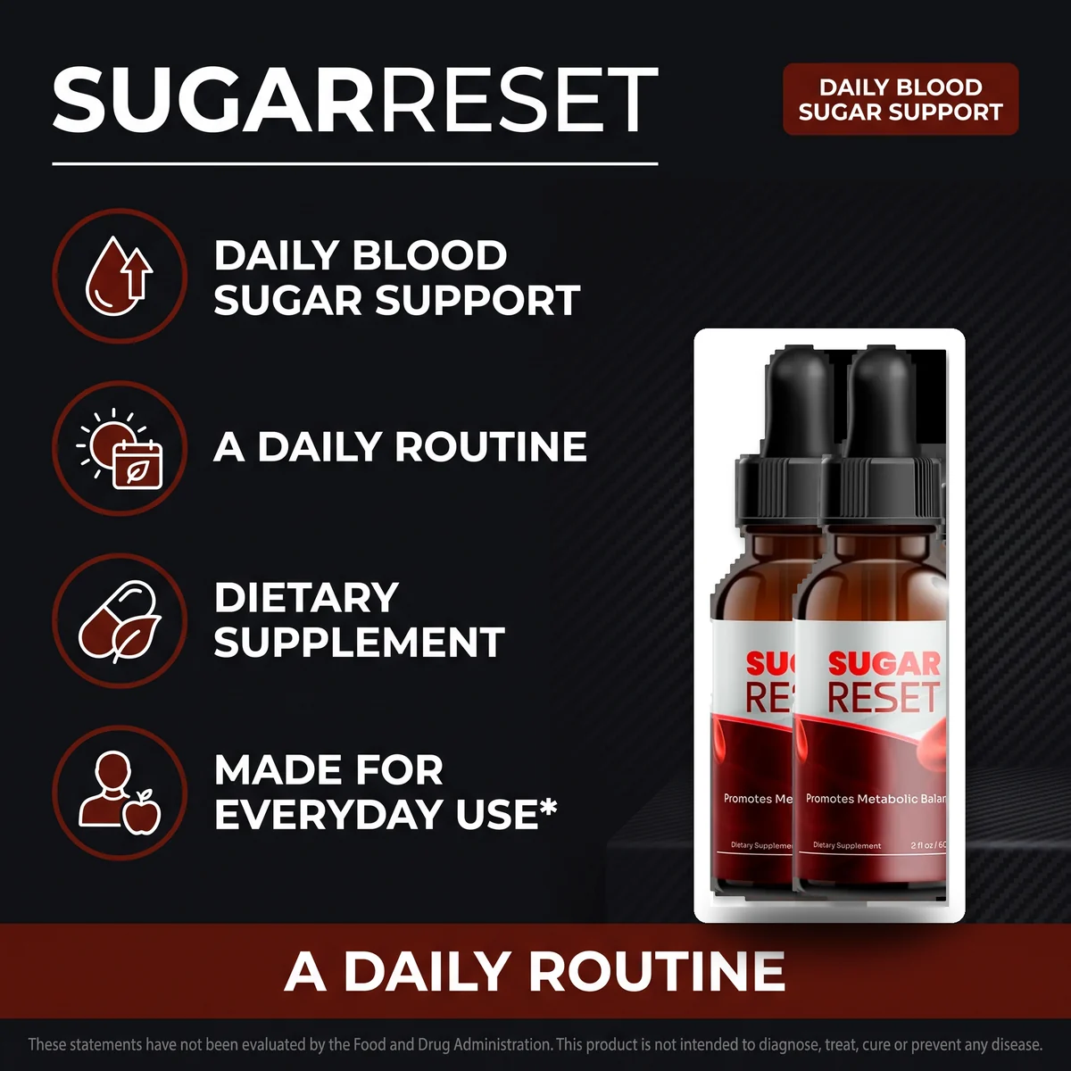 SugarReset daily blood sugar support: a dietary supplement made for everyday use